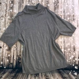 Lane Bryant keyhole turtleneck shortsleeve sweater